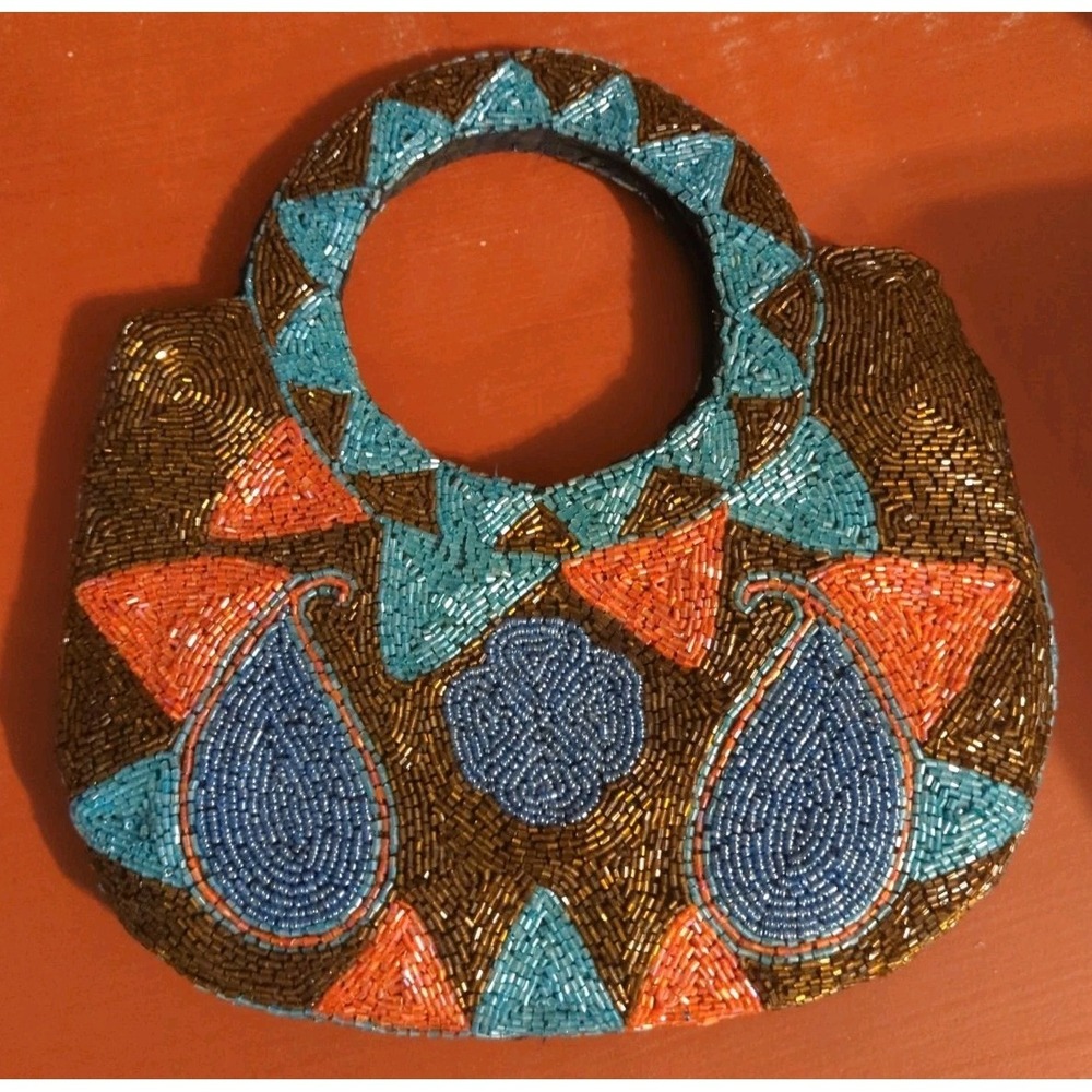Gorgeous Colors Heavily Beaded Evening Handbag